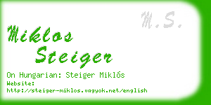 miklos steiger business card